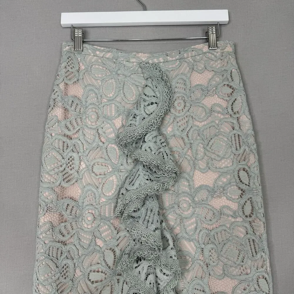 Alexis Women Skirt Set Small Blue Pastel Lace Midi Ruffle Fairy Dainty Whimy Y2K - Picture 3 of 16